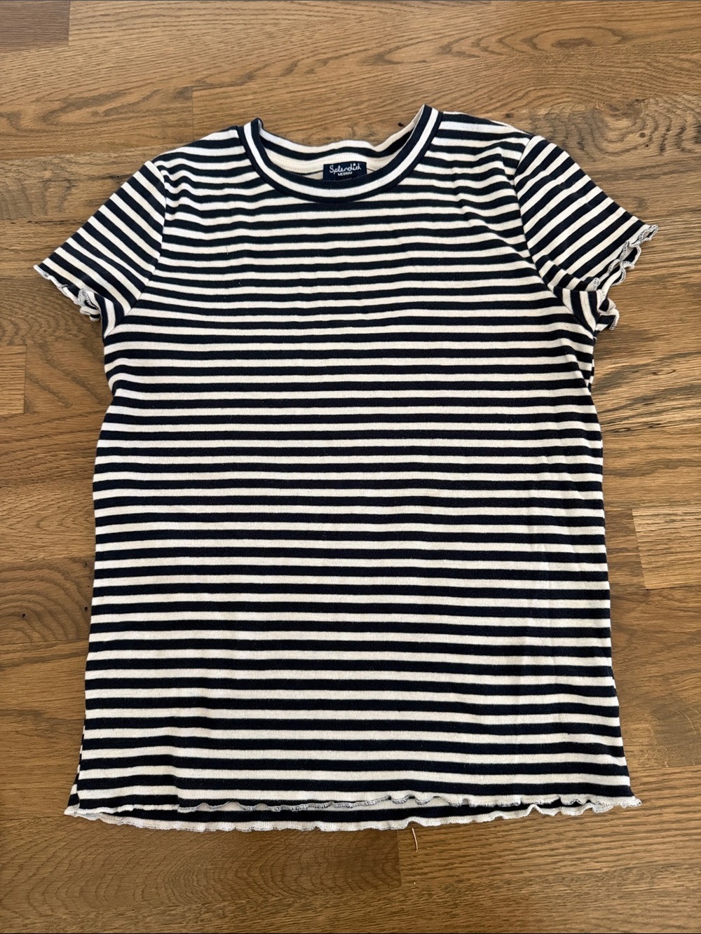 Splendid Navy and White Striped Short Sleeve Tee